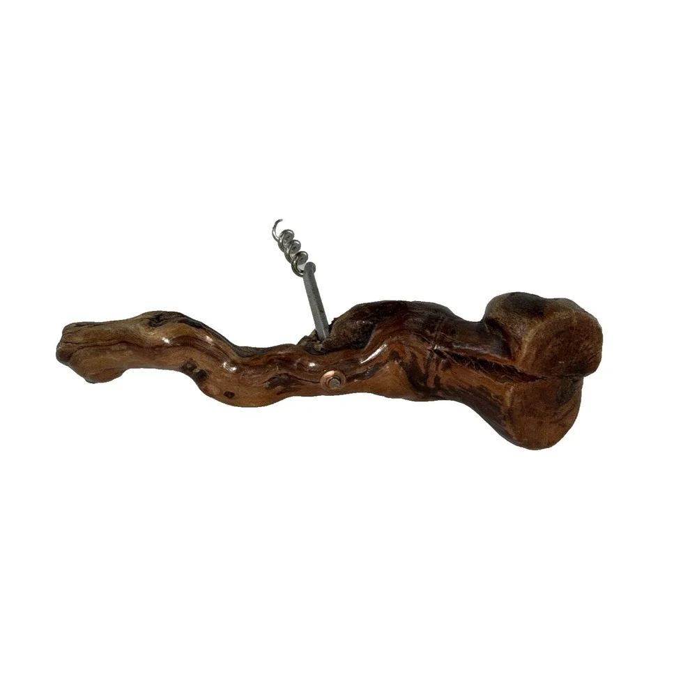 French Burl Wood Cork‎ Screw Laurent Siret Wine Opener Rustic Vintage